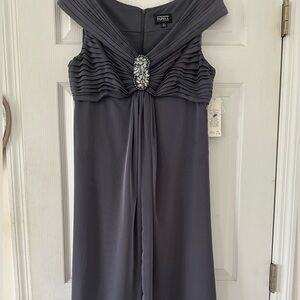 Adrianna‎ Papell Sleeveless V-Neck Sophisticated Dress Gray Size 10